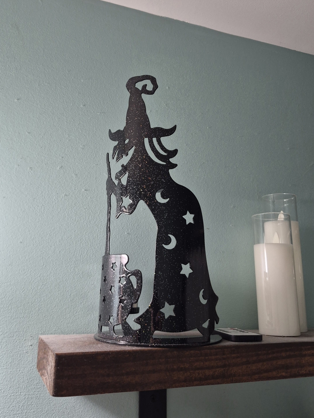 PartyLite Black Speckled Witch Silhouette Decor